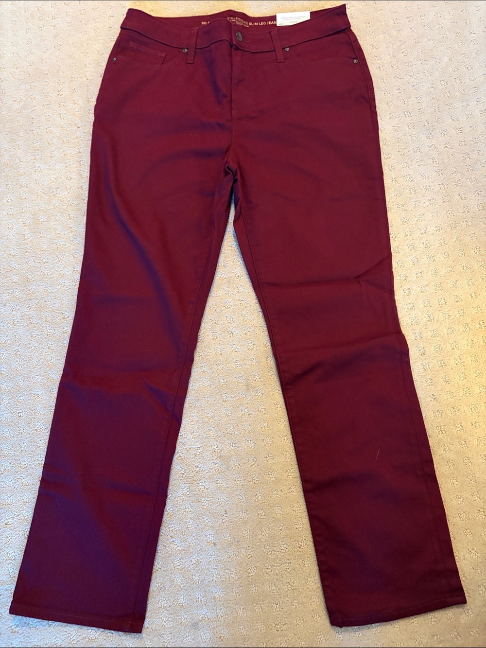 Chico's Women's Maroon Straight-Leg Jeans